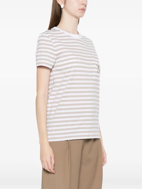 Max Mara striped chest-pocket T-shirt - White