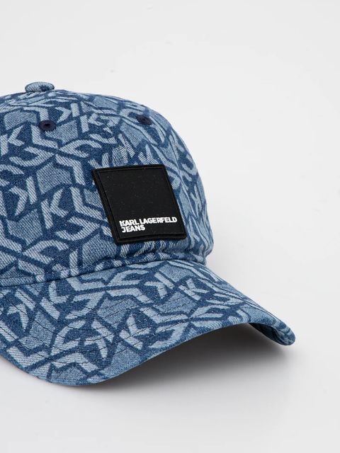 Karl Lagerfeld Jeans czapka z daszkiem jeansowa kolor niebieski wzorzysta A2W33091 - zdjęcie produktu nr 2