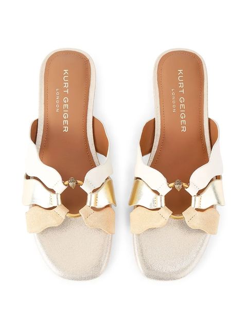Kurt Geiger London klapki na płaskim obcasie damskie skórzane Sun Wave Flat Sandal - zdjęcie produktu nr 1