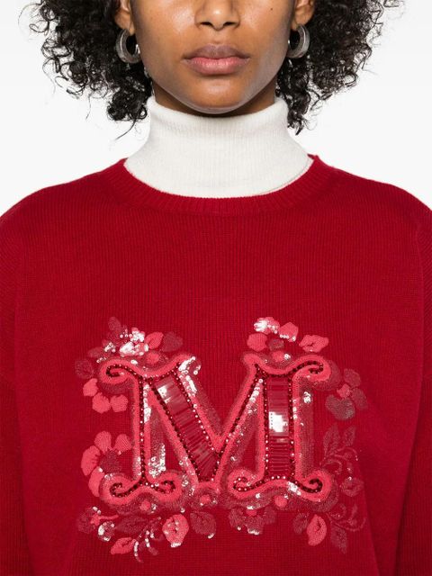 Max Mara sequin-embellished sweater - Red