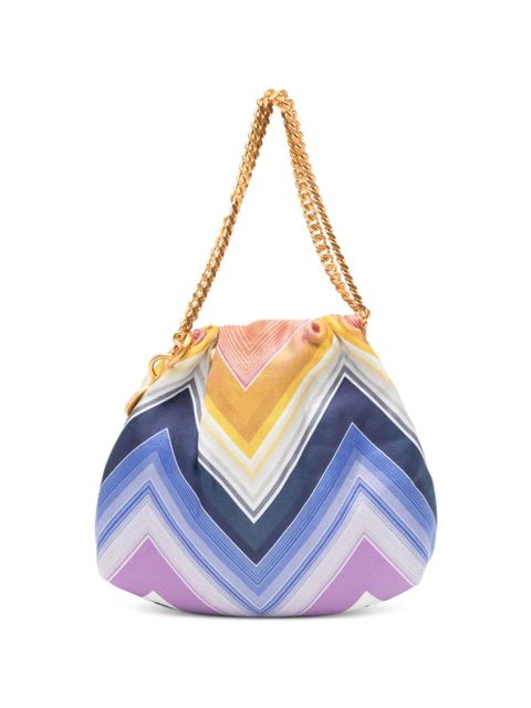 Missoni wave silk drawstring chain tote bag - Blue - zdjęcie produktu nr 1