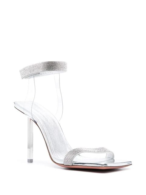 Amina Muaddi Rih 95mm crystal-embellished sandals - Silver - zdjęcie produktu nr 2