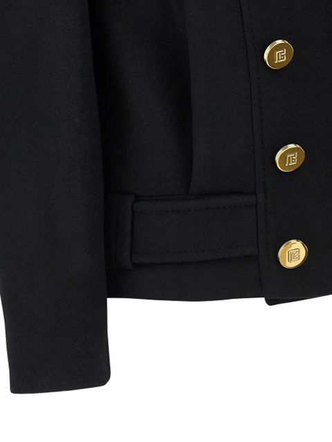 Balmain peak-lapel belted coat - Black