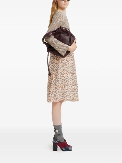 Marni ruffle-detail floral-pattern midi dress - Neutrals - zdjęcie produktu nr 2