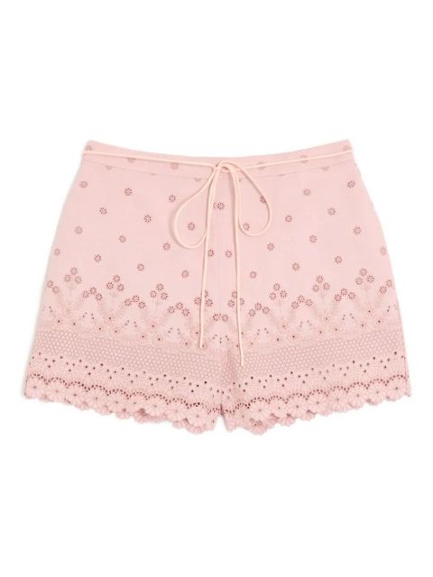 Valentino Garavani ruffle cotton ribbon shorts - Pink - zdjęcie produktu nr 1