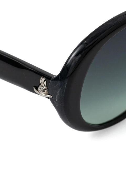 Vivienne Westwood orb-embellished round-frame sunglasses - Black
