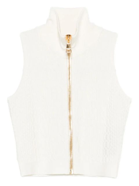 Balmain zip high-neck top - White - zdjęcie produktu nr 1