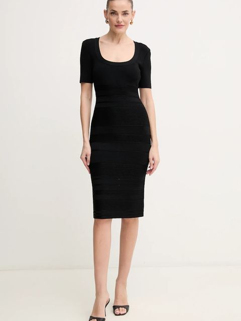 Herve Leger sukienka Marianne kolor czarny mini dopasowana MSB8518700