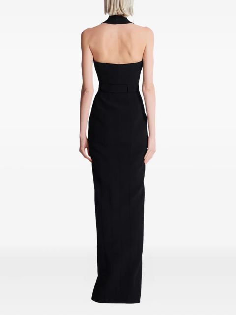 Balmain halterneck buckle-embellished dress - Black