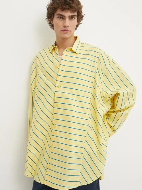 Sunnei koszula bawełniana kolor żółty relaxed z kołnierzykiem klasycznym RTWXSHR012 - zdjęcie produktu nr 2