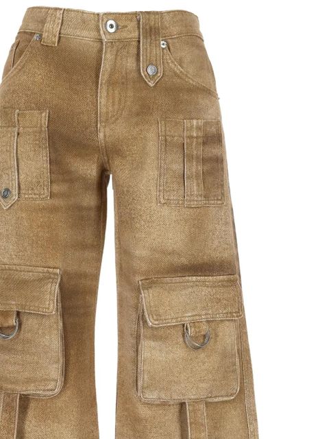 Blumarine faded-effect cargo trousers - Neutrals