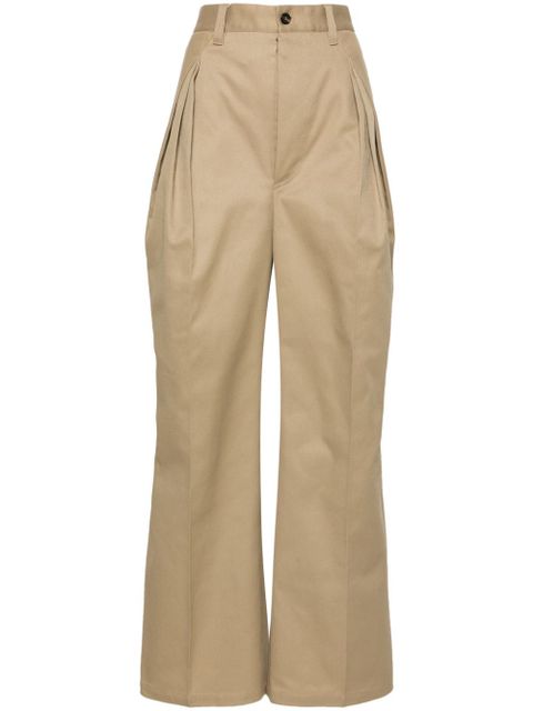 Maison Margiela pleat-detailed twill trousers - Neutrals - zdjęcie produktu nr 1