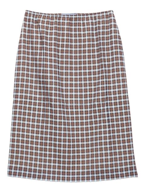 Prada check-print sheath skirt - Blue - zdjęcie produktu nr 1