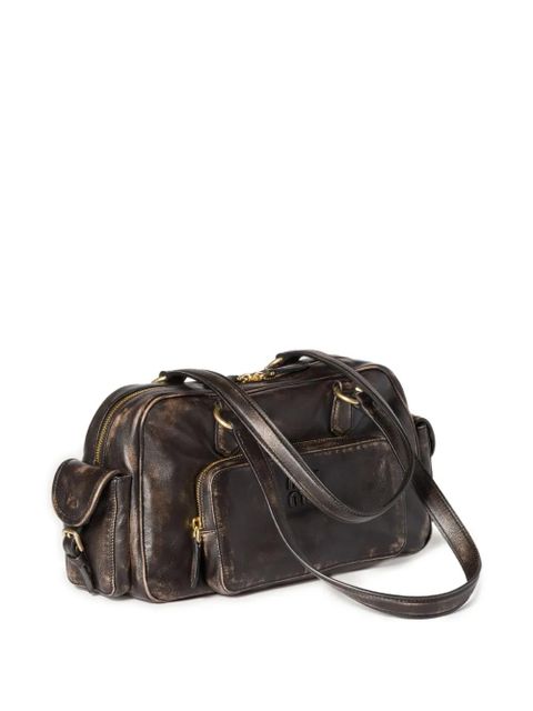 Miu Miu Pocket logo-embossed tote bag - Brown - zdjęcie produktu nr 2