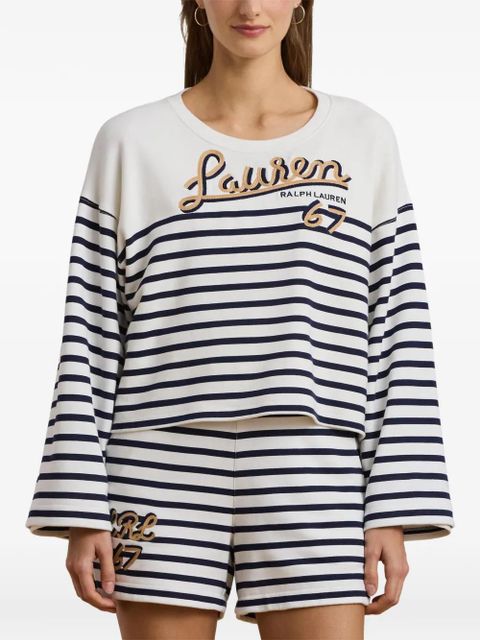 Lauren Ralph Lauren striped logo-embroidered top - White - zdjęcie produktu nr 2
