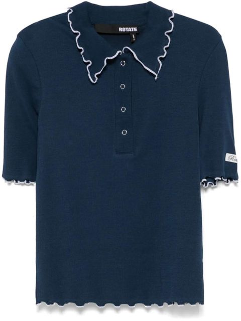 ROTATE BIRGER CHRISTENSEN ribbed polo top - Blue