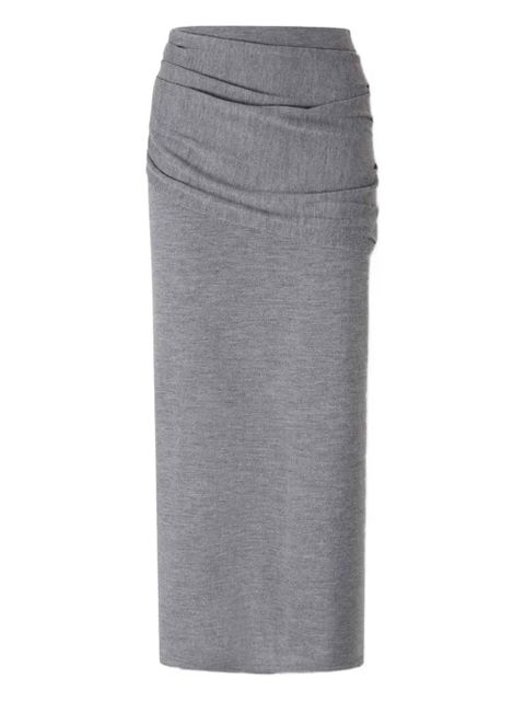 STAUD Wilma ruched midi skirt - Grey - zdjęcie produktu nr 1