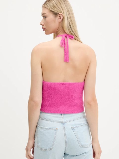 adidas Originals top Fluffy Halter kolor różowy odkryte plecy JW6002 - zdjęcie produktu nr 2