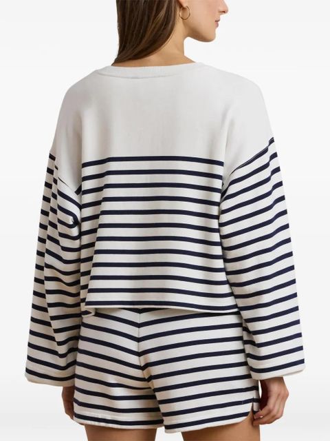 Lauren Ralph Lauren striped logo-embroidered top - White