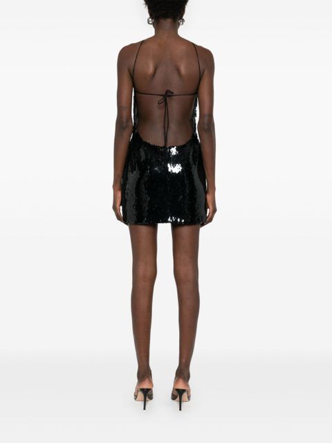 Magda Butrym choker sequinned mini dress - Black