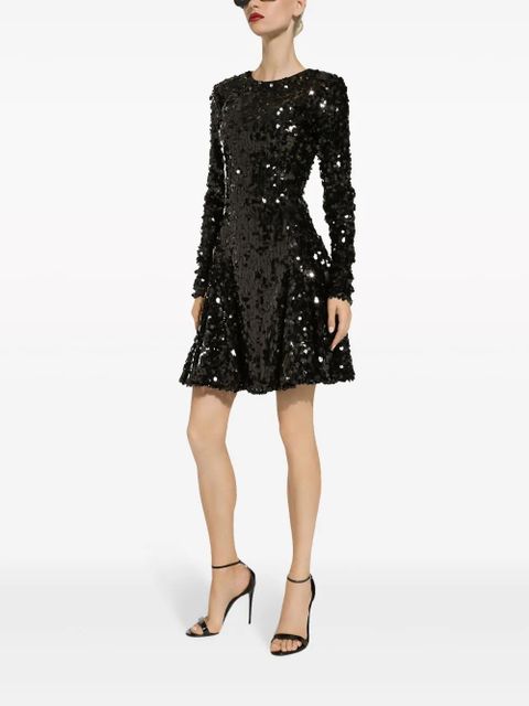 Dolce & Gabbana sequin-embellished long-sleeve minidress - Black - zdjęcie produktu nr 2