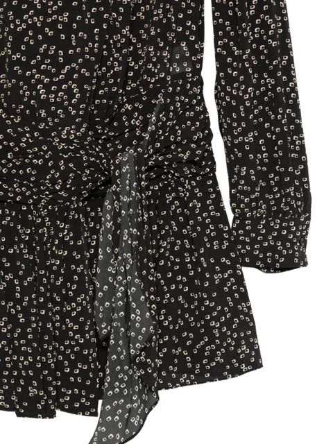 MARANT ÉTOILE floral print ruched dress - Black