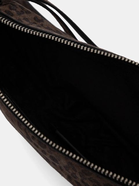 AllSaints torebka zamszowa HALFMOON kolor brązowy W355XD