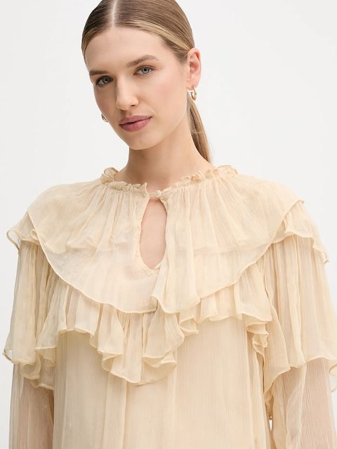 Hoss Intropia bluzka damska kolor beżowy gładka 6282680