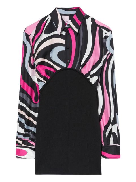 PUCCI Marmo-print shirt mini dress - Black - zdjęcie produktu nr 1