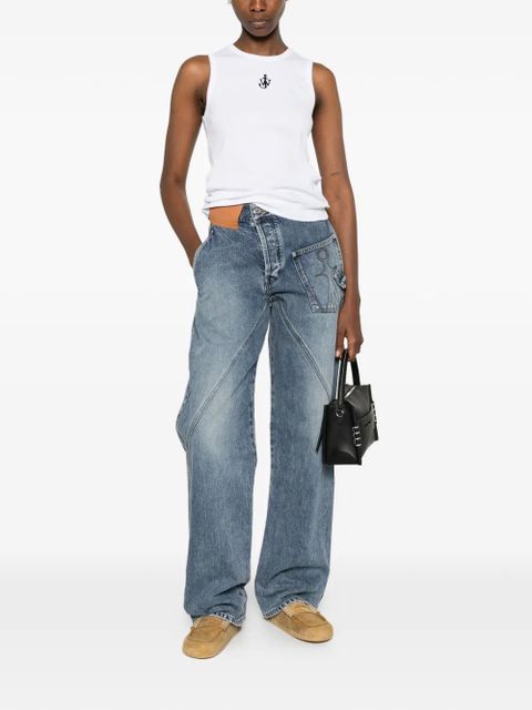 JW Anderson twisted-effect logo-patch jeans - Blue - zdjęcie produktu nr 2