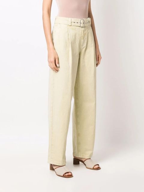 Jil Sander pleat-detail straight-leg trousers - Yellow