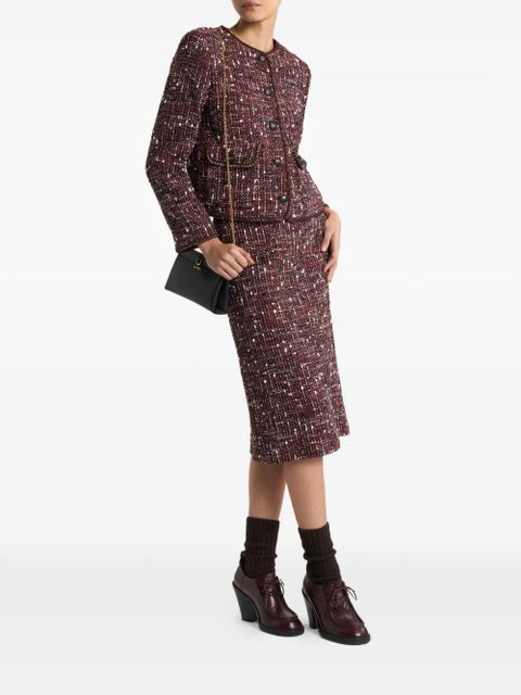 ETRO tweed knee-length mid skirt - Red - zdjęcie produktu nr 2