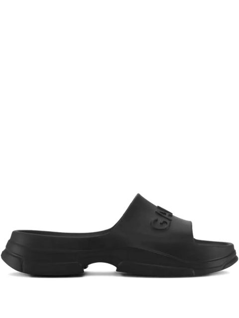 GANNI logo-embossed chunky slides - Black - zdjęcie produktu nr 1