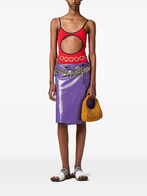 Miu Miu technical-knit swimsuit - Red