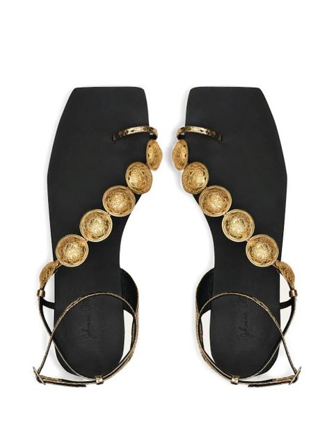 Johanna Ortiz Dazzling Crest medallion-detail sandals - Black