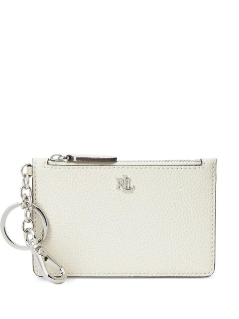 Lauren Ralph Lauren logo-plaque pebbled-leather cardholder - Neutrals - zdjęcie produktu nr 1