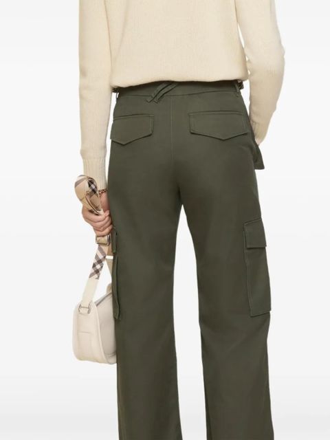 Burberry check-trim cargo trousers - Green