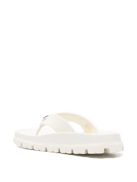 Prada logo-appliqué flip-flops - White