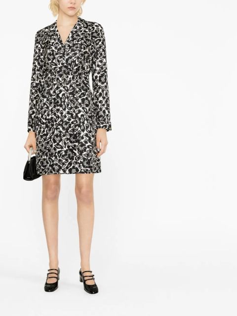 Lanvin floral-print belted silk dress - Black - zdjęcie produktu nr 2
