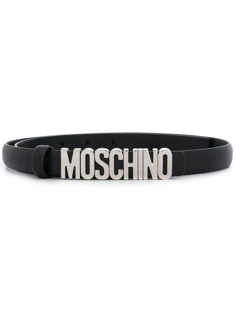 Moschino logo plaque belt - Black - zdjęcie produktu nr 1