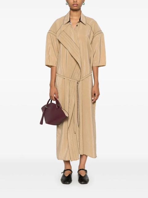 LEMAIRE embroidered asymmetrical shirt dress - Brown - zdjęcie produktu nr 2