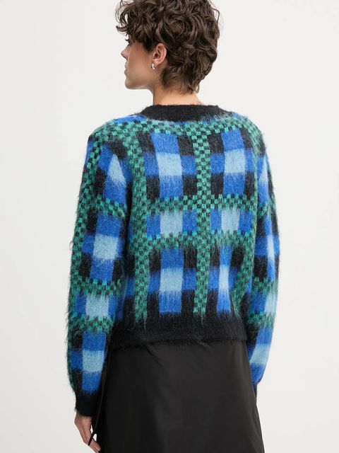 Sandro Ferrone kardigan z dodatkiem wełny damski kolor niebieski S87YBFGOBBA