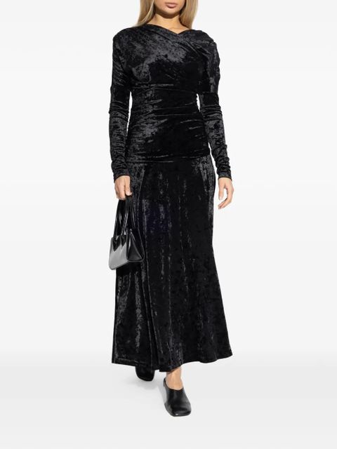 GANNI draped long-sleeved maxi dress - Black - zdjęcie produktu nr 2