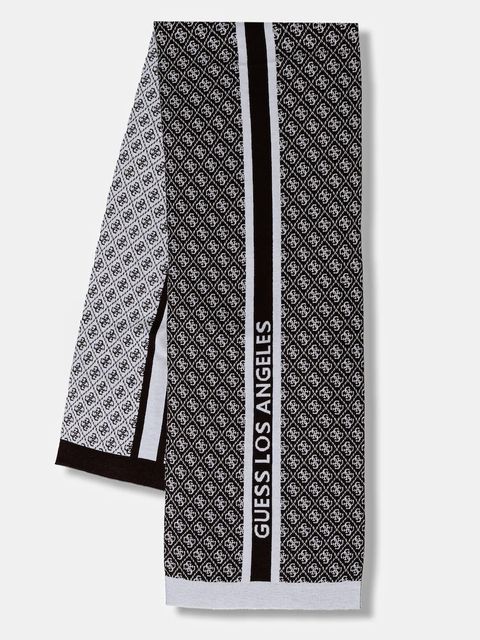 Guess szalik z domieszką wełny SEVYN kolor brązowy wzorzysty W4BZ22 Z3JD2 - zdjęcie produktu nr 1