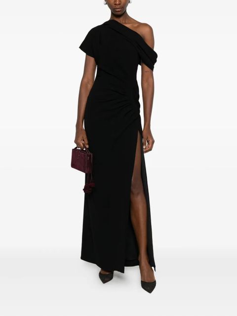 Simkhai Kally draped one-shoulder midi dress - Black