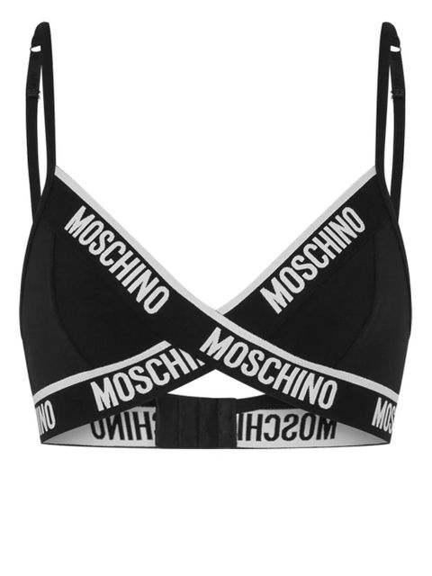 Moschino logo-underband triangle-cup bra - Black - zdjęcie produktu nr 2
