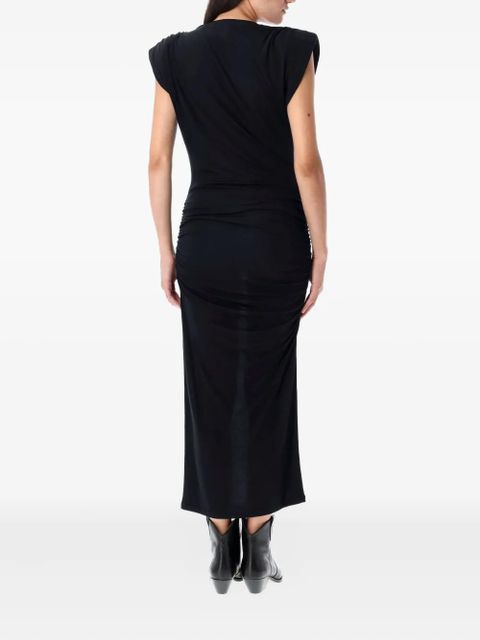MARANT ÉTOILE padded-shoulder midi dress - Black - zdjęcie produktu nr 2