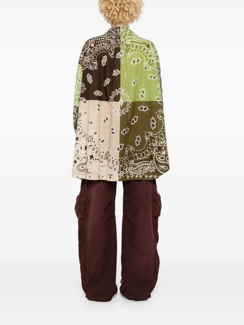 The Attico paisley-print cotton shirt - Brown