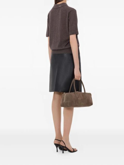 LouLou de Saison Migo button ribbed polo shirt - Brown