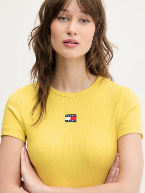 Tommy Jeans t-shirt damski kolor żółty